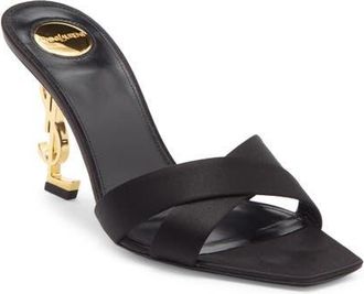 Saint Laurent Opyum Slide Sandal in Noir at Nordstrom, Size 9.5Us