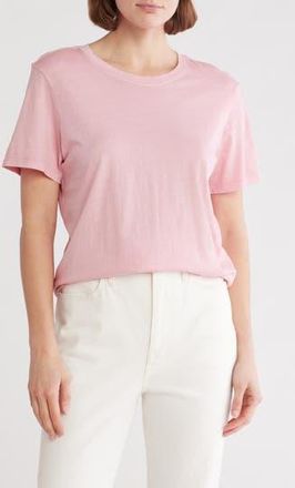 Melrose and Market Washed Cotton Crewneck T-Shirt in Pink Coral at Nordstrom Rack, Size Xx-Small