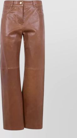 Max Mara leather straight-leg trousers