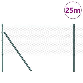 Berkfield Home Hexagon Fence Green 0.6x25 m Steel