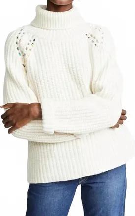 LA PRESTIC OUISTON Hemingway Turtleneck Sweater In Ecru
