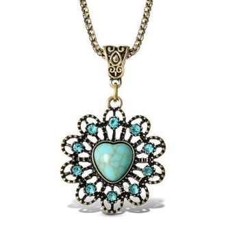 Jessica Simpson Stone Ornate Necklace in Gold, Turquoise at Nordstrom
