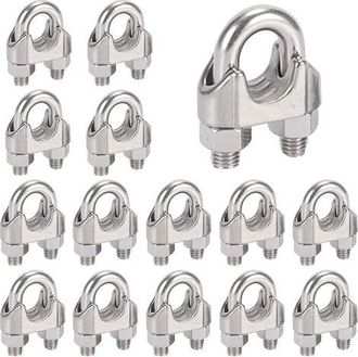 OEM 16 Pezzi Di Morsetti Per Cavi In Acciaio M6, Clip A U In Acciaio Inox 304, Per Funi Metalliche Da 6 Mm
