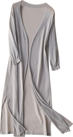 Generic Summer jacket womens light long linen: coat womens elegant spring knitted jacket summer thin long tunic thin casual long sleeve cardigan knitted jumpe