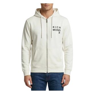 John Richmond Heren, Sweatshirts & Hoodies, Wit, Maat: XS Katoen