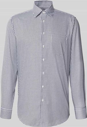 Seidensticker Regular Fit Business-Hemd mit Kentkragen und Brusttasche in Marine, Größe 39