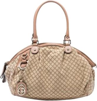 Gucci Pre-owned Handbags, female, Brown, Size: ONE SIZE Pre-owned Canvas Handbag