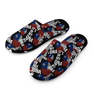 Generic Its In My DNA Chile Flag Mens Cozy Memory Foam Slippers Warm Cotton House Shoes Comfy Slipper for Indoor Outdoor