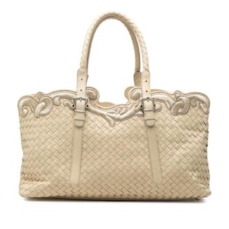 Bottega Veneta Pre-owned Bottega Veneta Embroidered Nappa Intrecciato Tote Ladies 2QLCC6123JT6KF84