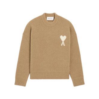 Ami Quota Crewneck Sweater - Heren - Truien - Bruin - Maat: 2XL Wol