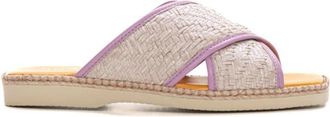 Hogan Rafia Gekruiste Banden Sandalen - Dames - Sandalen - Beige - 38 1/2 EU - Leer - Schoenen