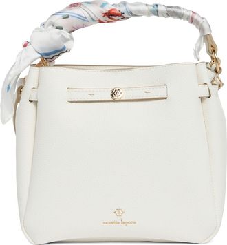 Nanette Lepore Scarf Trim Belted Bucket Bag in Chalk at Nordstrom Rack