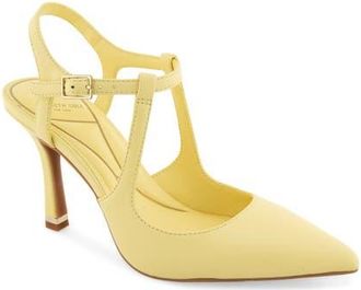 Kenneth Cole Romi Ankle Strap Pointed Toe Pump in Butter Yellow at Nordstrom, Size 7.5
