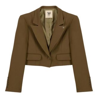 Aniye By Jassen, Dames, Bruin, S, Polyester, Korte Single-Breasted Blazer