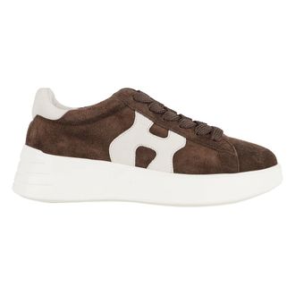 Hogan Sneakers, female, Brown, Size: 8 1/2 US Brown Suede Rebel Sneakers