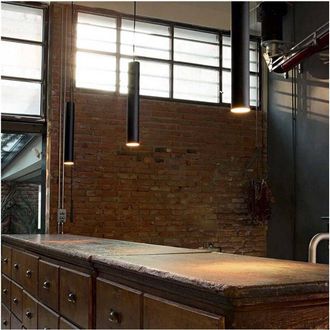Trade Shop Trade Shop Traesio - Lampada Moderna Sospensione 120cm Slim Tondo Led 5watt Luce 3000k Cucina Pub Bar