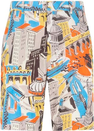 Moschino Kleurrijke Zomerbroek met Abstract Design - Heren - Korte Broeken - Veelkleurig - L - Katoen - Korte Broeken