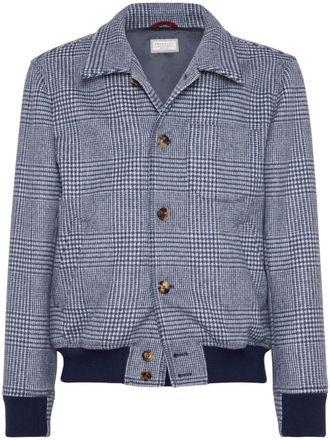 Brunello Cucinelli Giacca-camicia a quadri - Blu