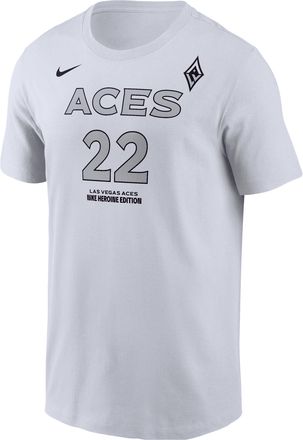 Nike Aja Wilson Las Vegas Aces Nike Mens WNBA T-Shirt in White | M11332LVAW-WHT
