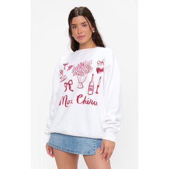 Show me your Mumu Stanley Sweatshirt in Mon Cherie Graphic at Nordstrom, Size X-Small