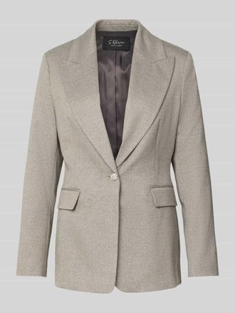 s.Oliver Black Label Slim Fit Longblazer aus Viskose-Mix in Silber, Gr&ouml;&szlig;e 36