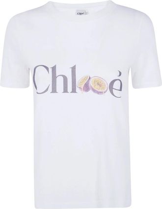 Chlo&eacute; Klassiek Chloe T-shirt met print - Dames - T-shirts - Wit - M - Tops