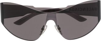 Balenciaga shield-transparent-frame sunglasses - unisex - Acetate - One Size - Black