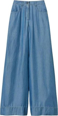 Twinset Palazzo denim broek - Dames - Loose Fit Jeans - Blauw - XS - Denim - Jeans