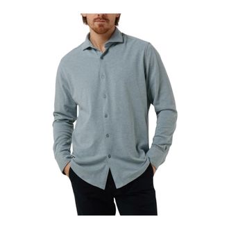Dstrezzed Casual Melange Pique Shirt Blauw - Heren - Casual Overhemden - Blauw - S - Katoen - Overhemden