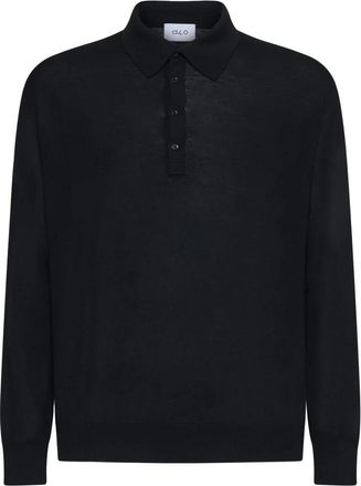 D4.0 Fijngebreide Poloshirt - Heren - Ronde hals truien - Zwart - 3XL - Wol - Truien & Vesten