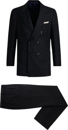 Kiton Kostuums, Heren, Zwart, 2Xl, Wol, Monochrome Wollen Pak