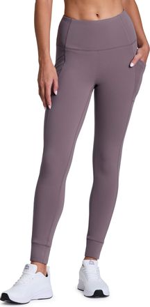 Avalanche Womens Fleece Hiking Leggings, High Waist Full Length Fleece Lined Legging Fleece Yoga Pants with Pockets, Smoke Purple, XS