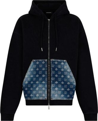 Dsquared2 Relaxed Fit Hoodie - Heren - Vesten met rits - Zwart - L - Hoodies & sweatvesten