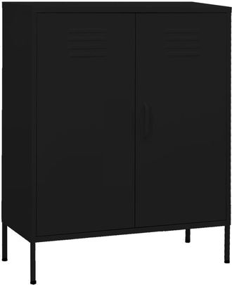 vidaXL Armario De Almacenamiento Acero Negro 80x35x101,5 Cm Vidaxl