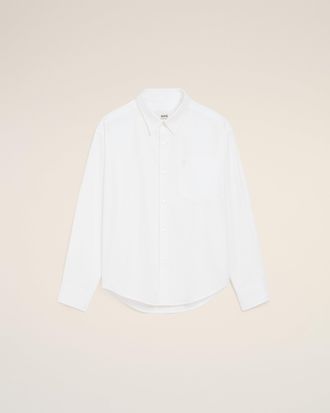 Ami White Cotton Ami De Coeur Boxy Shirt White - XXL - Unisex
