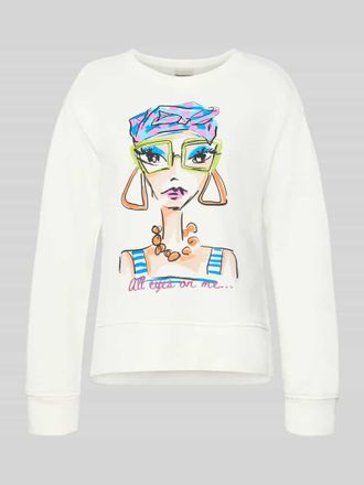 Milano Milano Italy Regular Fit Sweatshirt mit Motiv-Print in Offwhite, Gr&ouml;&szlig;e XXL