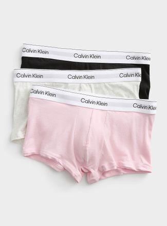 Calvin Klein Mens 2 solid trunks Icon Cotton Stretch 3-pack