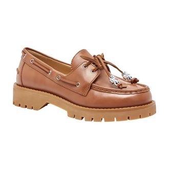 Michael Kors Sailor Shoes, female, Brown, Size: 7 1/2 US Kenny Leather Loafer