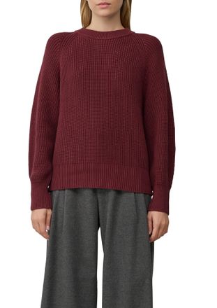s.Oliver Strickpullover S.OLIVER, Damen, Gr. 34, schwarz merlot, Strick, Obermaterial: 60% Baumwolle, 40% Polyacryl, Strukturmuster, unifarben, regular fit nor