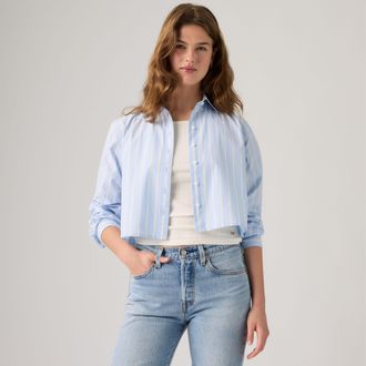 Levi's Sully Long Sleeve Shirt - Womens - L - Blue