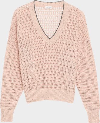 Brunello Cucinelli V-Neck Sweaters − Sale: up to −81