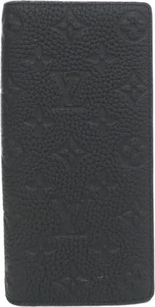 Louis Vuitton Black Leather Long Wallet (Bi-Fold) (Pre-Owned)