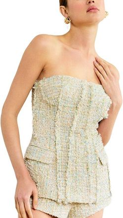 Line & Dot Clover Strapless Wool-Blend Top