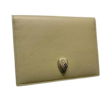 Bulgari Pre-owned Leren Portemonnee - Dames - Vintage Accessoires - Beige - ONE Size - Leer - Vintage