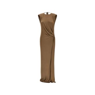 Elisabetta Franchi Draped Short-sleeve Maxi Dress