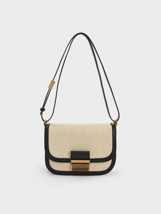 Charles & Keith Charlot Canvas Crossbody Bag