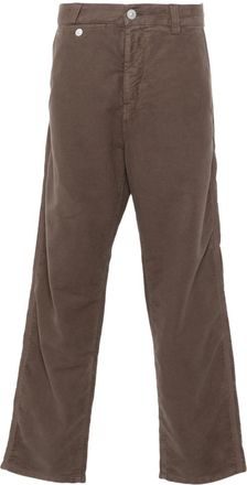 Stone Island logo-embroidered trousers - men - Cotton - 32 - Brown