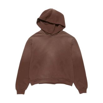 Acne Studios Hoodies, female, Brown, Size: S/M Fleece Logo Hoodie