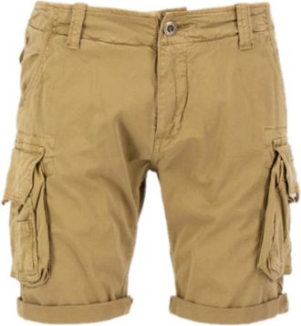 Alpha Industries Uomo, Pantaloncini, Beige, W34, new