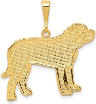 Diamond2Deal 14k Yellow Gold Mastiff Pendant